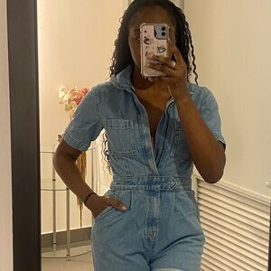 Stylish Light Blue Denim Jumpsuit